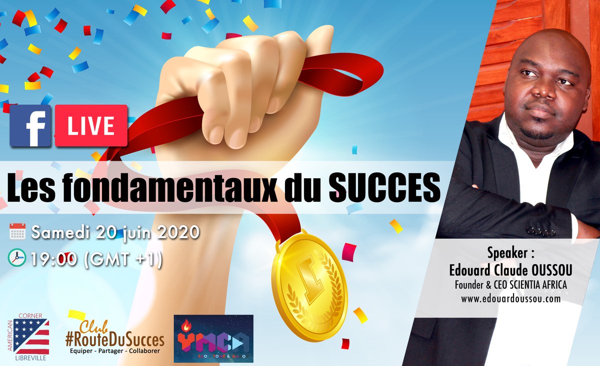 Retrouvons-nous autour du thème *LES FONDAMENTAUX DU SUCCES* ce  soir à partir de *19:00 (GMT+1)* en LIVE sur ma page Facebook --> facebook.com/Edouard.Claude…

N'hésitez surtout pas à vous abonner, à liker et à partager avec vos proches.🙏

A ce soir 😉