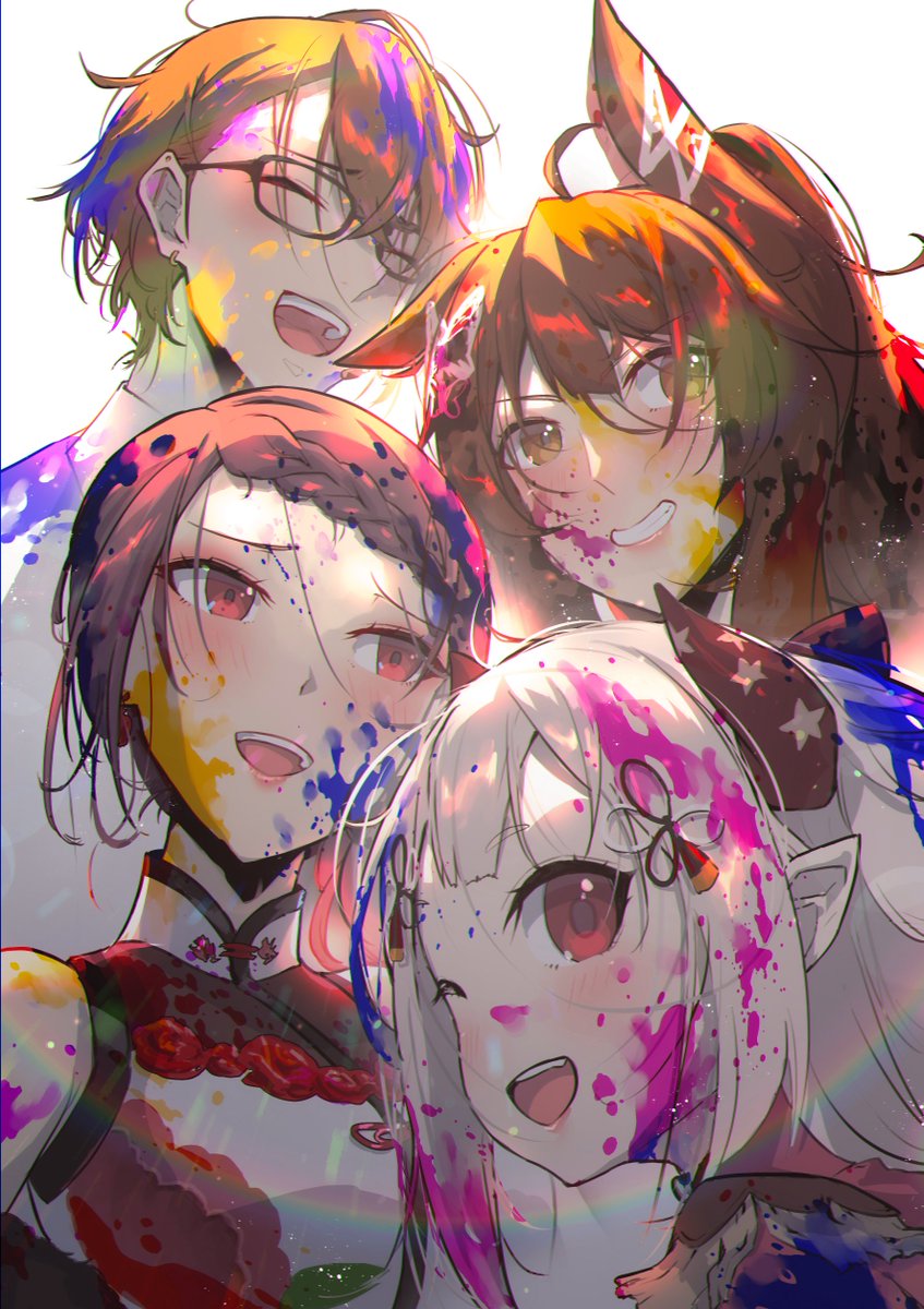 「とてもよい321でした!明日も321!!

#にじスプラ大会
#教えて郡道先生 」|KURIのイラスト