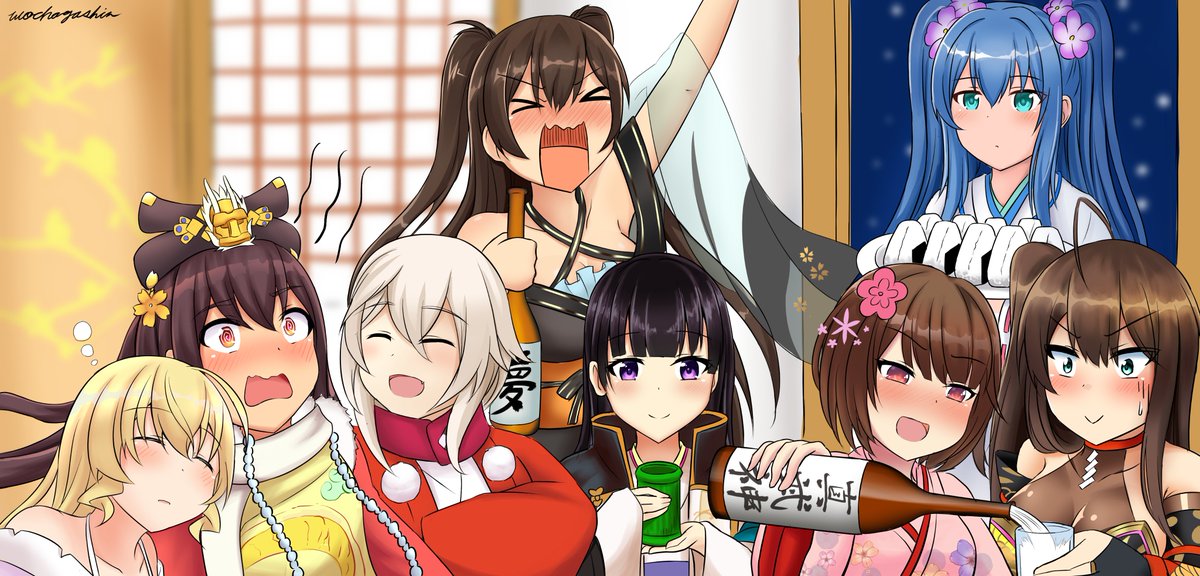 御茶菓神 城娘応援企画 城プロ 城プロ絵 真武神石田三成の三戦功クリア編成による打ち上げイラストが漸く完成しました そうこうしてるうちに真武神の山県昌景がでちゃったよ