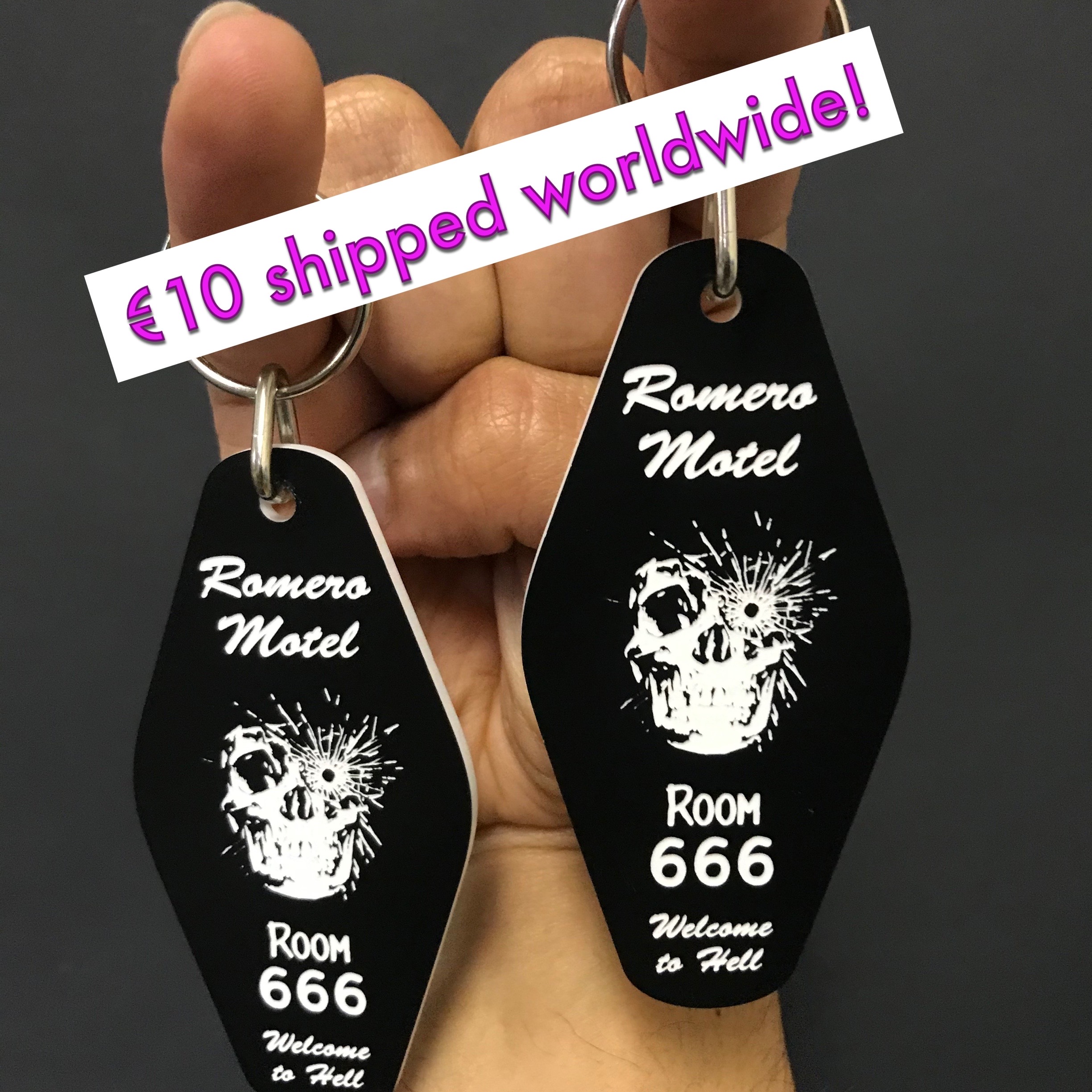 John Romero 🤘🏽 on X: "Welcome to Hell! This 1/8” thick, laser-engraved  keychain grants you access to Room 666. The Romero Motel takes pride in  each of its rooms. Your decor comes