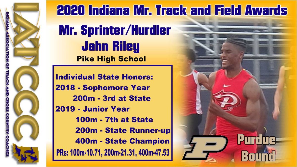 Now for Mr Sprinter/Hurdler Jahn Riley of Pike!!  <a href="/PikeTrackField/">Pike Track & Field</a> <a href="/INTrackAllStars/">INTrackAllStars</a> <a href="/PurdueTrackXC/">Purdue Track & Field / Cross Country</a>