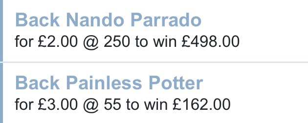 #ITVRacing 250/1 got to love Clive/Kirby. ❤️❤️❤️