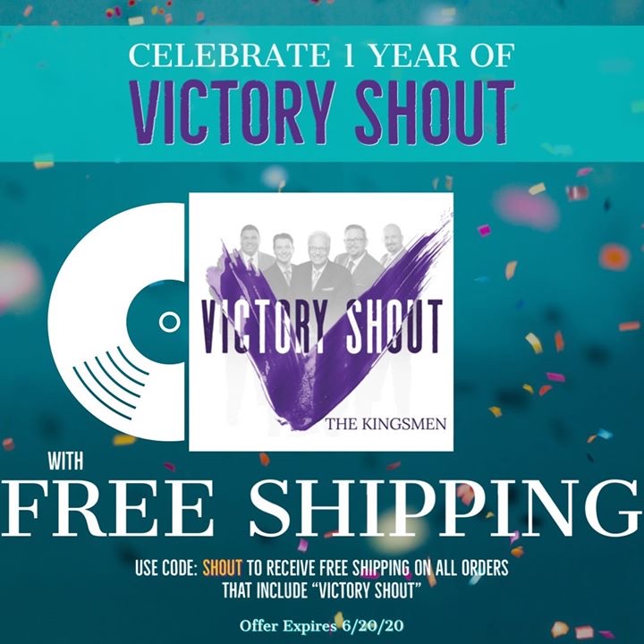 KingsmenQuartet's tweet photo. LAST DAY to celebrate #VictoryShout 1 year release anniversary with this #FREESHIPPING coupon code. 

Offer ends 6/20 at 11:59PM https://t.co/T29EVRaTlA