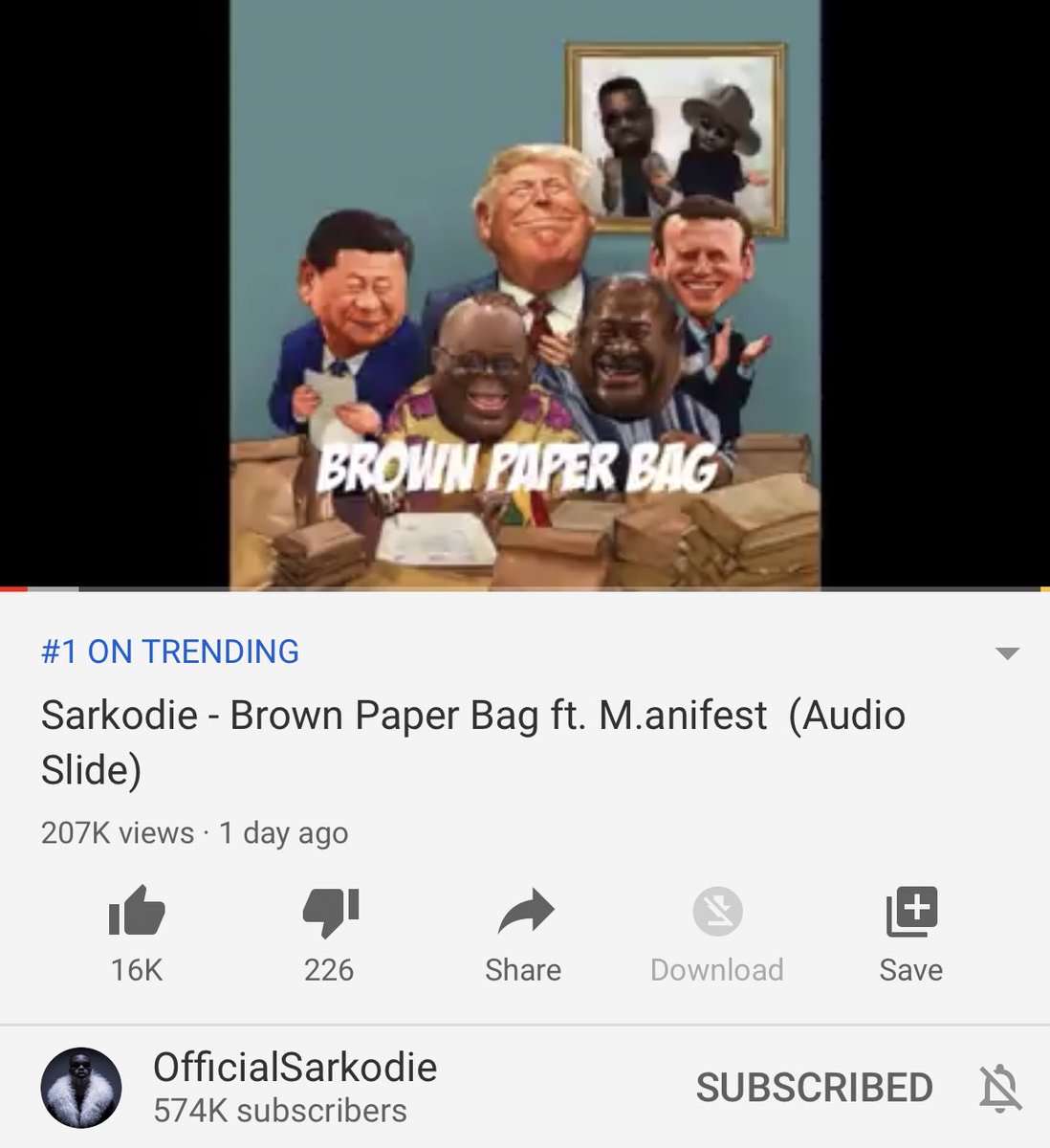 sarkodie's tweet photo. ✊🏿 #brownpaperbag https://t.co/GRUyEj9XKp