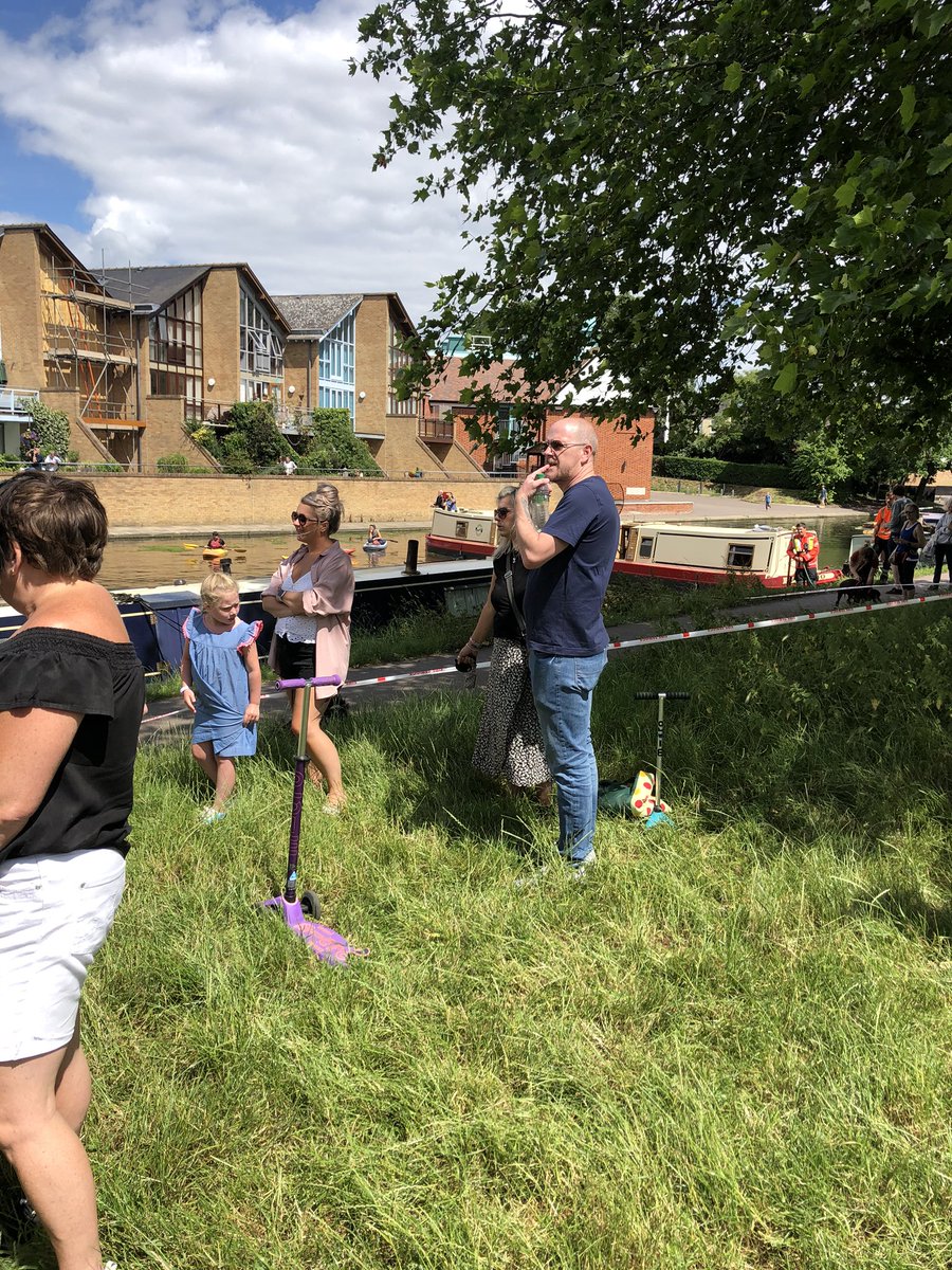 Boats have blocked off the river to protect it