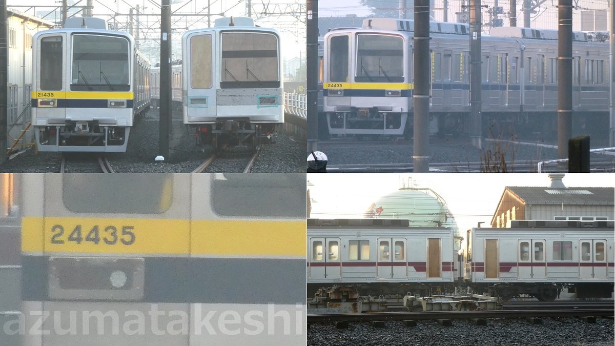 azumatakeshi's tweet photo. 【館林津覇 新旧20000系列並び】東武20400系 21435F(完成間近)と東武20000系 21804F(工事開始)並び
https://t.co/Bt2szzkHRS
#東武 #20400系 #21435F #20000系 #21804F #新旧 #並び #館林津覇 #屋外留置 https://t.co/pgWh1RpOWx