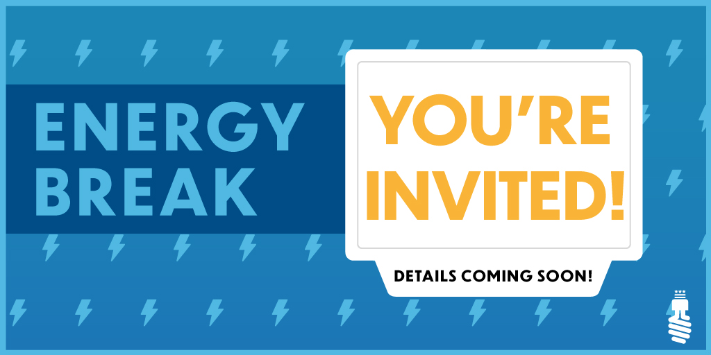 ReduceEnergyDC's tweet photo. We have some super fun and energizing ⚡activities planned this week! Clear your calendars - because you’ll be on an #EnergyBreak!
⚡Wednesday at 3PM
🌳Thursday at 11AM
🌎Friday at 1PM https://t.co/mHyYdKnSP5