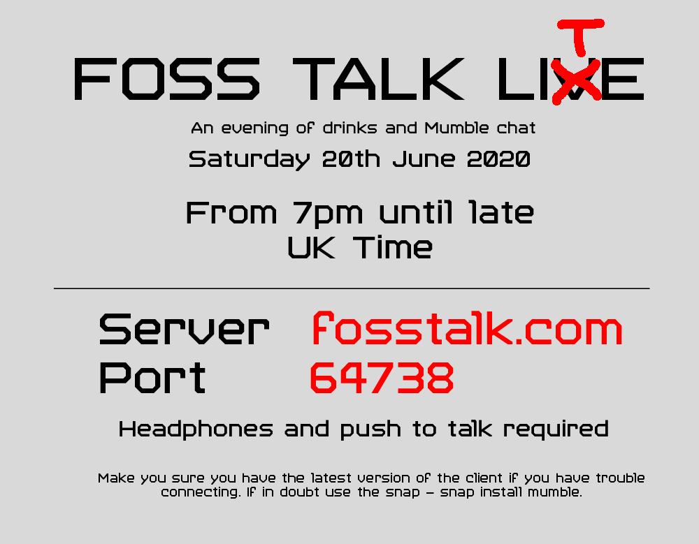 FOSS_Talk's tweet photo. Today is the day. See you all in a few hours! https://t.co/KQ0PbThp57