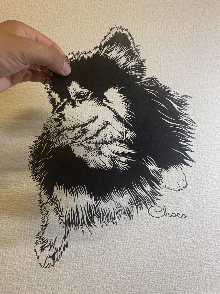 ポメ！ #切り絵 #ポメラニアン