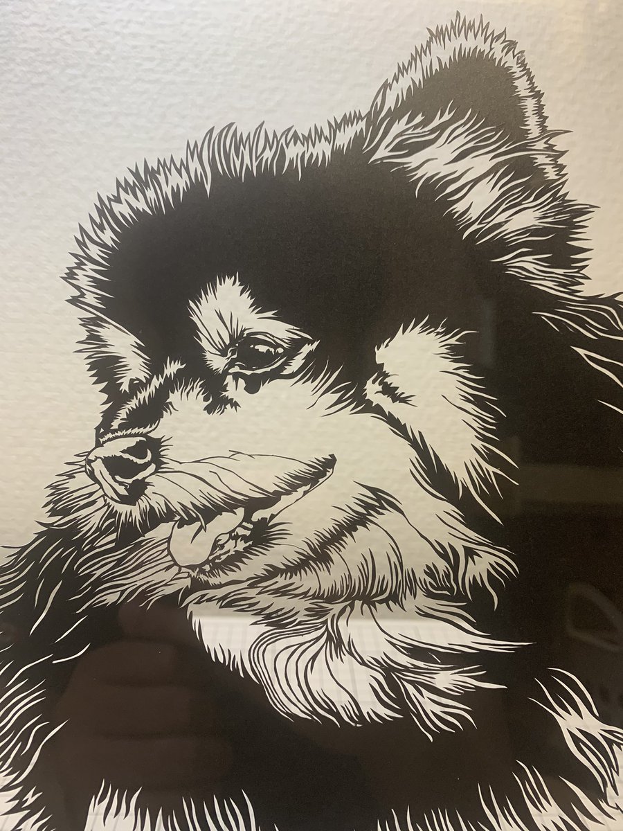 ポメ！ #切り絵 #ポメラニアン