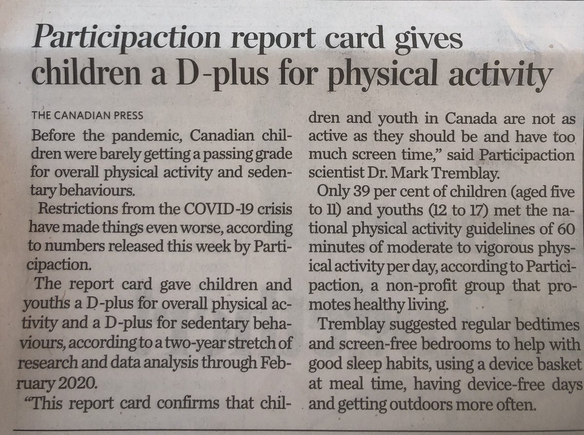 Once the pandemic is over and school goes back to normal, we need mandatory PE courses in K-12....not e-learning classes. ⁦<a href="/Sflecce/">Stephen Lecce</a>⁩ ⁦<a href="/opheacanada/">Ophea</a>⁩