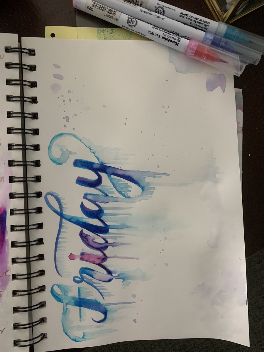 since y’all seem into the hand lettering flow, here’s yesterday’s page. i’m really into this drippy look. kinda looks like icesicles!