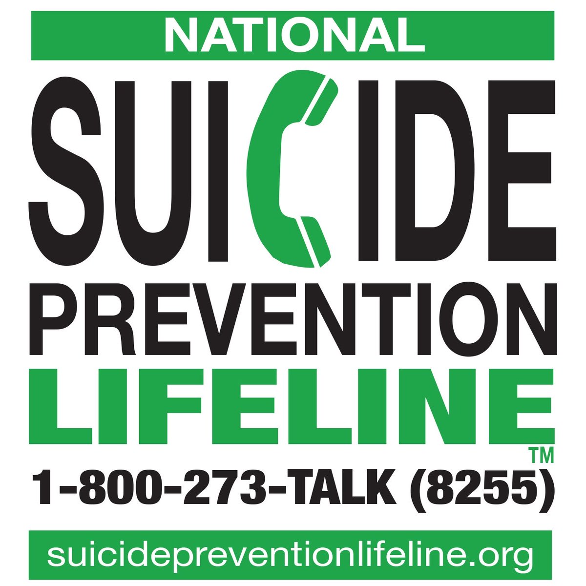 This seems like a good time to share the National Suicide Prevention Lifeline with you as well.