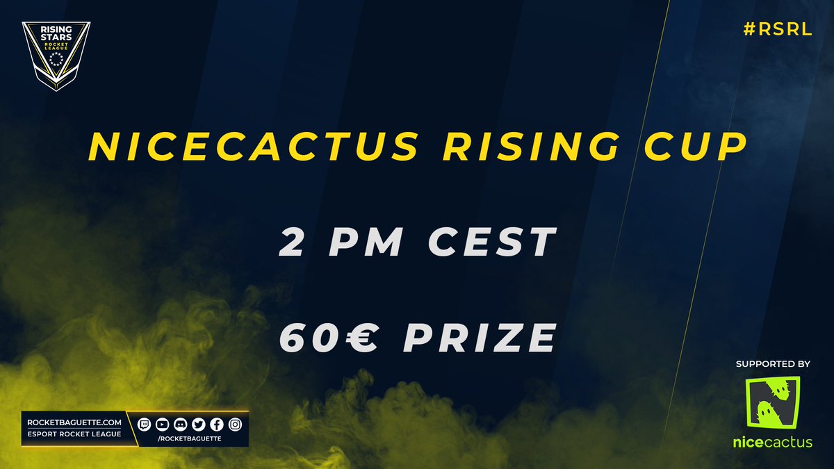 RisingStarsRL's tweet photo. There's some extra Rising Stars left this season. Two more Sunday tournaments!

Don't miss tomorrow's €60 @nicecactusgg x #RSRL Rising Cup!

https://t.co/aCYfJklTPO https://t.co/vZDucD9md9