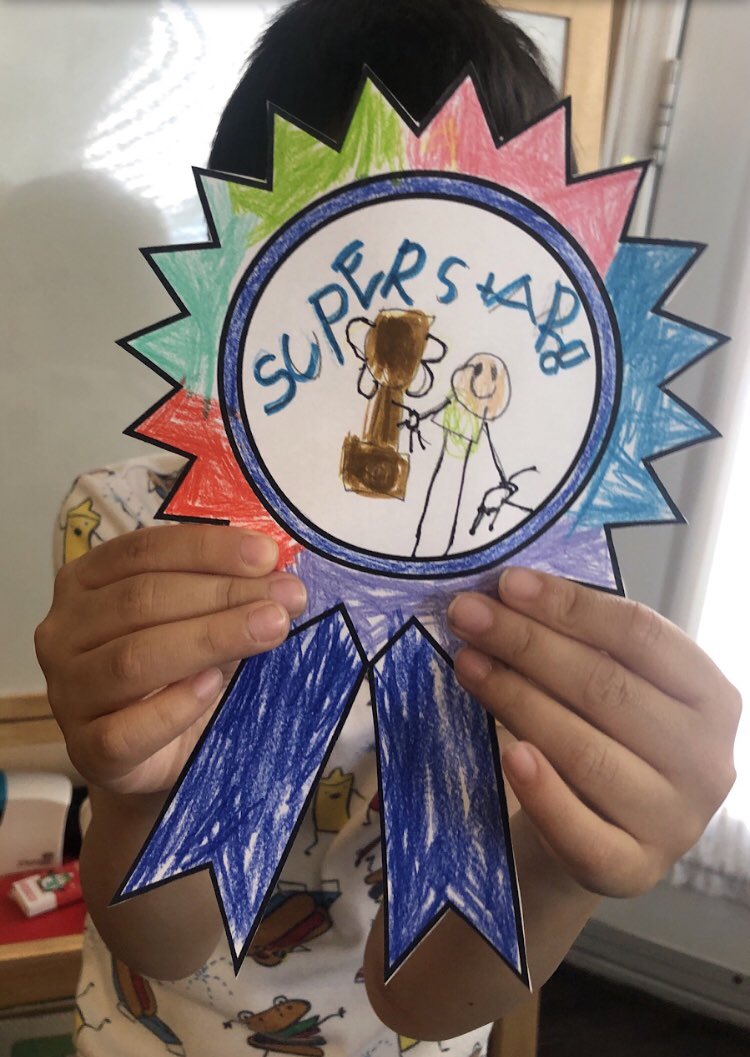 newsfromK124's tweet photo. Look at the wonderful ribbons they made for their playday awards! #kindercreativity https://t.co/XQomviqXdW