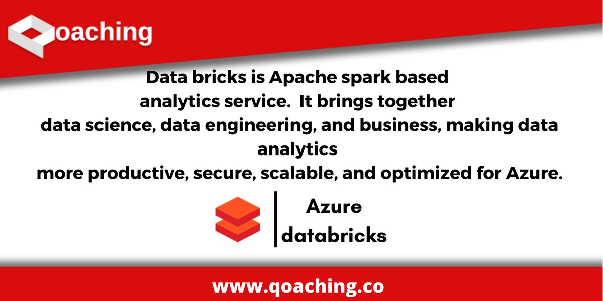 vishalnigamoff's tweet image. What is #Azure #DataBricks Analytics?

@qoaching
@Azure
@AzureDevOps

#azuredatalake #analytics #whatis #qoaching #learnnewthings #100daysofcode #cloudcomputing  #microsoft #datascience #bigdata #data #devops #cloudtraining #learnbydoing #microsoftazure