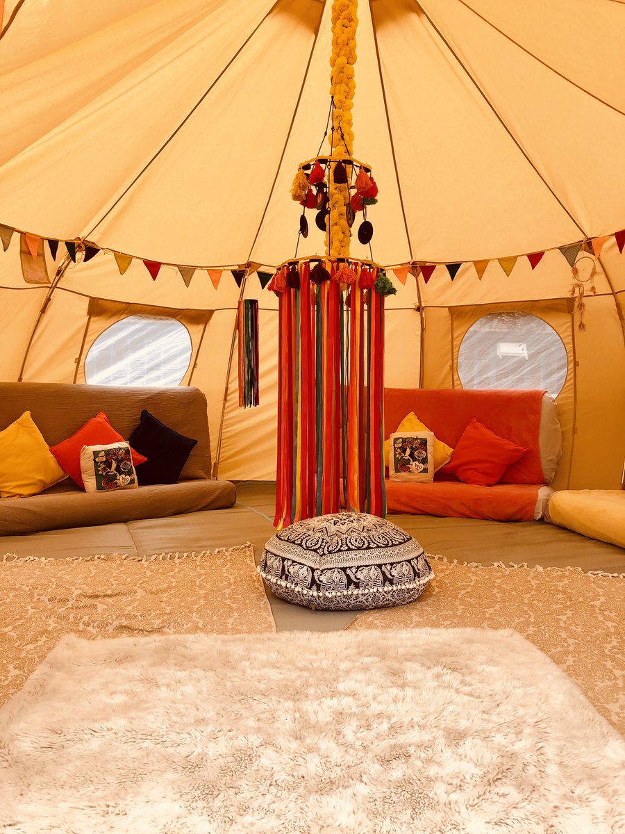 pitchnpartyuk's tweet photo. @glastonbury getting glasto ready for the weekend with our bell tents #GlastoAtHome @bbcglasto https://t.co/WwX4ATYj5v