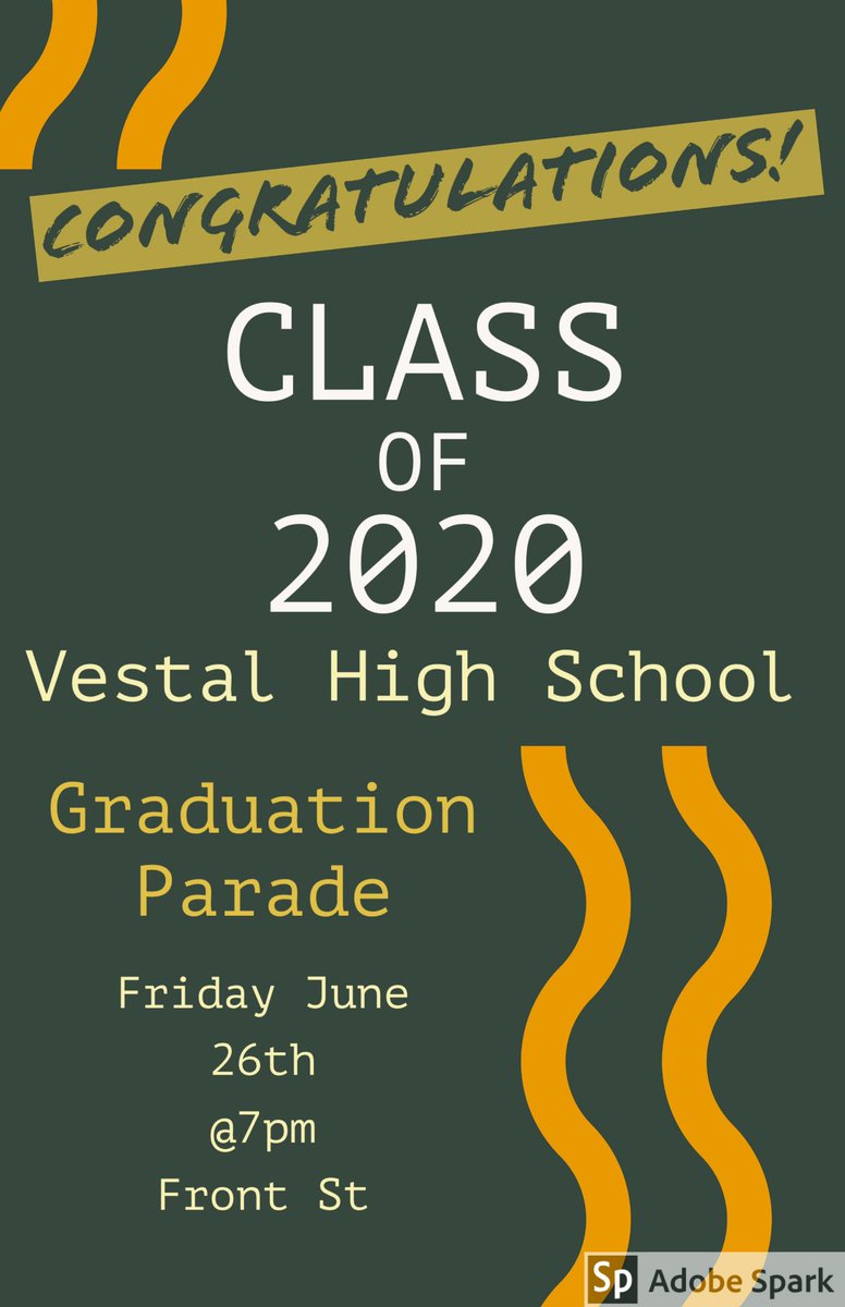 The VHS graduation parade is just 6 days away. Line Front Street and support our 2020 senior class!