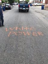 City of Revere, Massachusettes, 6/11/2020 Car spraypainted with #swastika on all 4 sides  White Power written on street
