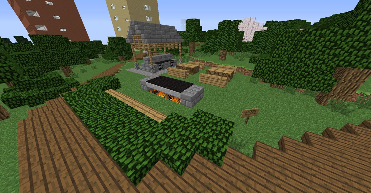 真冬 雪々 Rtm Teimn鯖 雪急開発進捗 Minecraft 真冬市営 花園村自然公園 死ぬほど開発難度高かった 山裾の高低差激しい部分を 元の地形を生かした自然公園に仕上げました こちらは駐車場と管理事務所 遊水広場周辺