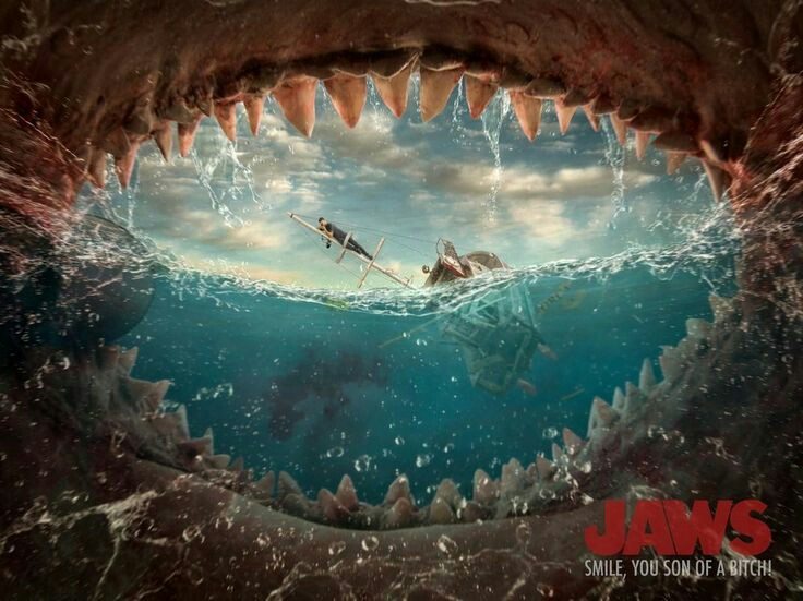 JohnBarkerATRM's tweet image. Some stunning alternative poster artwork for JAWS. #Jaws45