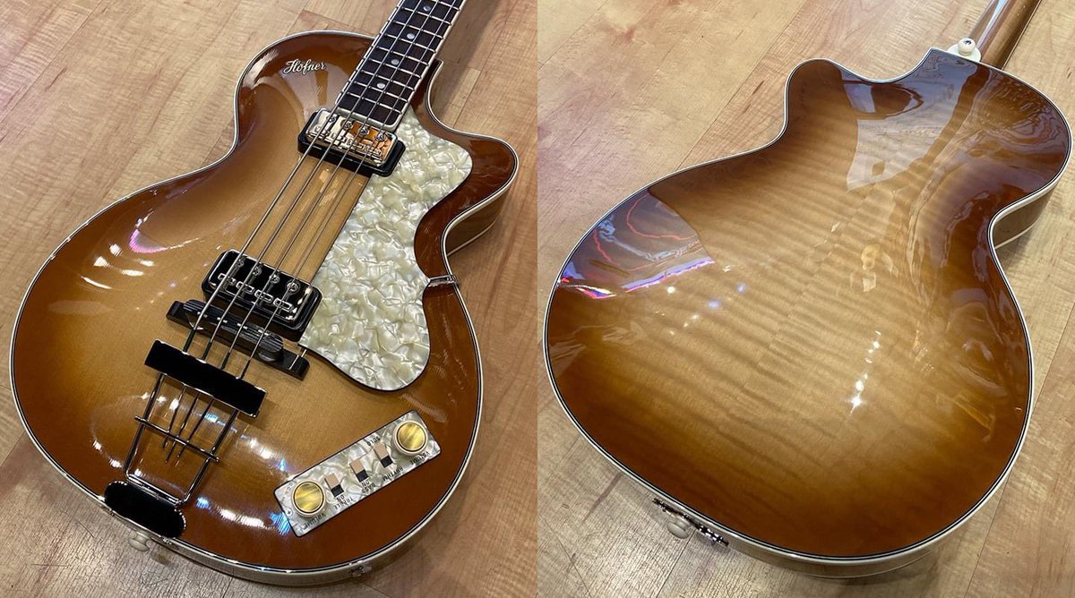 We're getting a ton of cool Hofner basses in at Fab Gear, like this fabulous Hofner Club Bass made in Germany…check out the killer flame maple back! @HofnerGuitars #Hofner #Bass #HofnerClubBass #TheBeatles #AndyBabiuksFabGear @FabGearOfficial