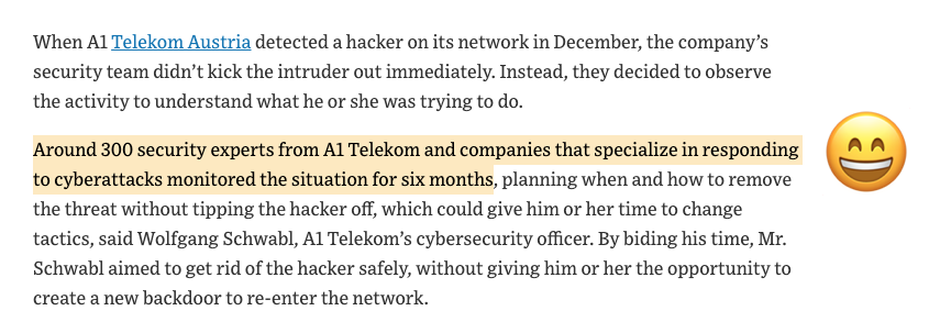cyb3rops's tweet photo. Austrian Telecoms Operator Played Six-Month Game of Cat-and-Mouse With Hacker
https://t.co/mNbAvRulqT
We remember the blog with insider infos:
https://t.co/clxIal4J1a https://t.co/0S0HPGSvSl