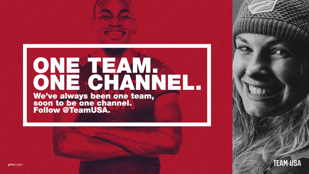 We've always been one team, soon to be one channel. Follow <a href="/TeamUSA/">Team USA</a>.