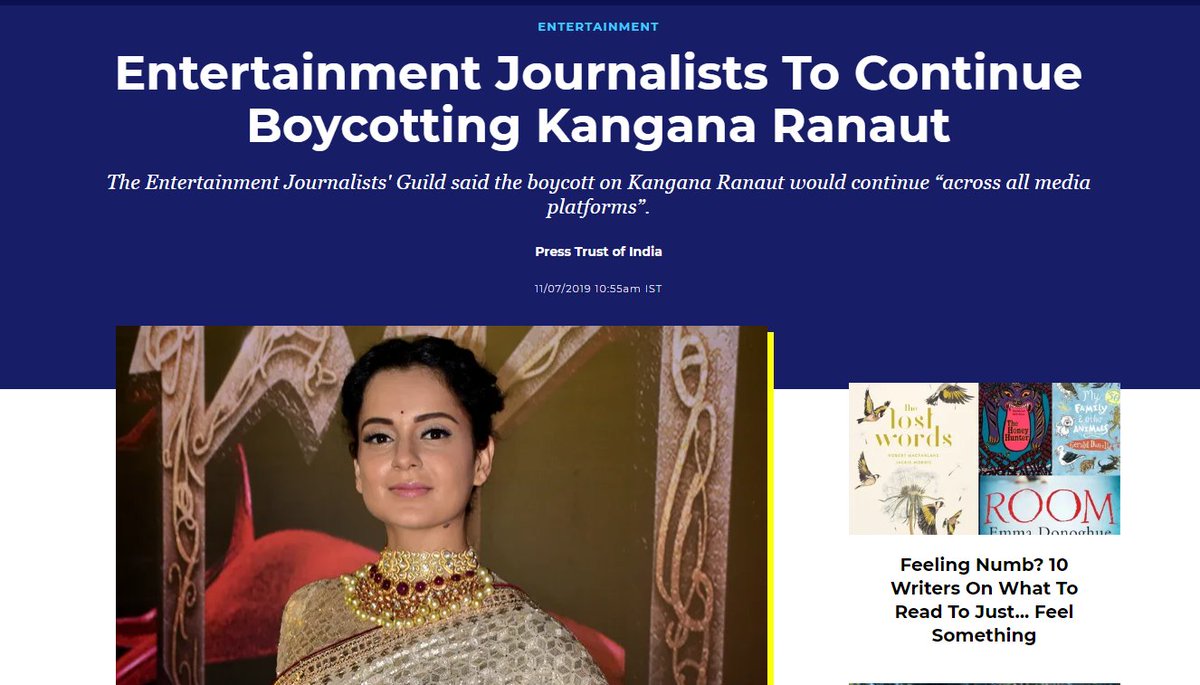  #JHKJustin Rao whose father Joseph Rao was a bureau chief of PTI, decided to form a guild overnight just to ban Kangana. Twitter handle was created in a day, notices were out and she was "banned" from any kind of media interaction amidst her film release [1/2]