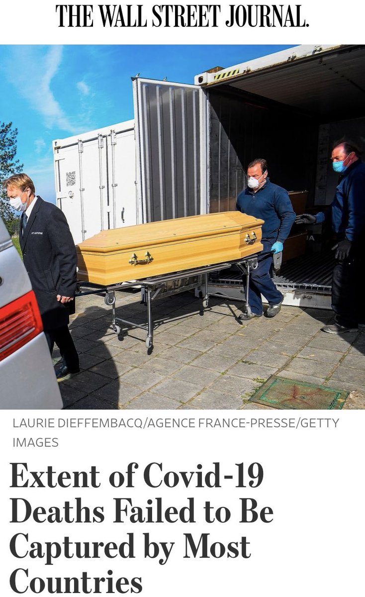 5/. The Dutch don’t count   #COVID19 deaths unless somebody dies after being tested.When excess mortality statistics showed that about 10,000 people have died putting the Netherlands in shared 3rd place worldwide ( @nytimes), the govt changed how they calculated excess deaths.