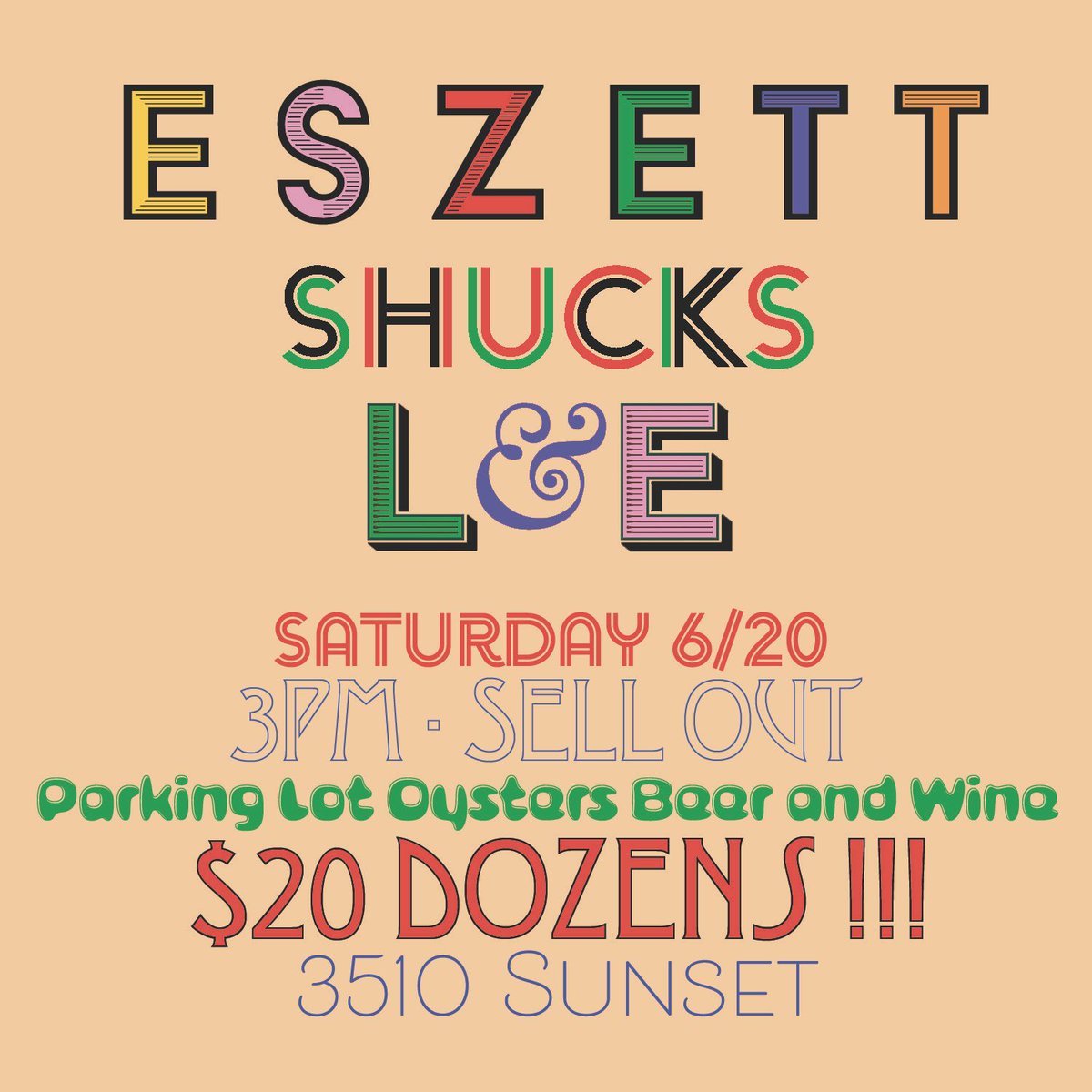 @eszettla is shucking our oysters in their parking lot, today at 3 pm. Thanks for the love, <a href="/sbez/">Steve Bezuidenhout</a> &amp; @sabrinasbez 🦪❤️🦪❤️🦪❤️