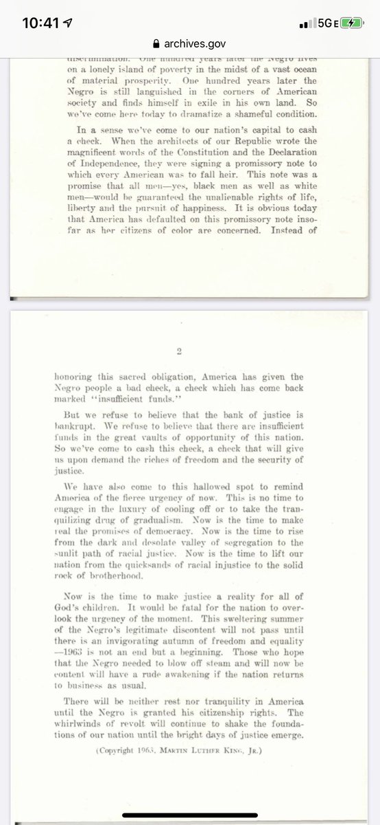 The most important part of MLK Jr’s “I have a dream speech” isn’t the part about the dream itself, but his demand that America live up to the promissory note created by the “magnificent words of the Constitution and Declaration of Independence”