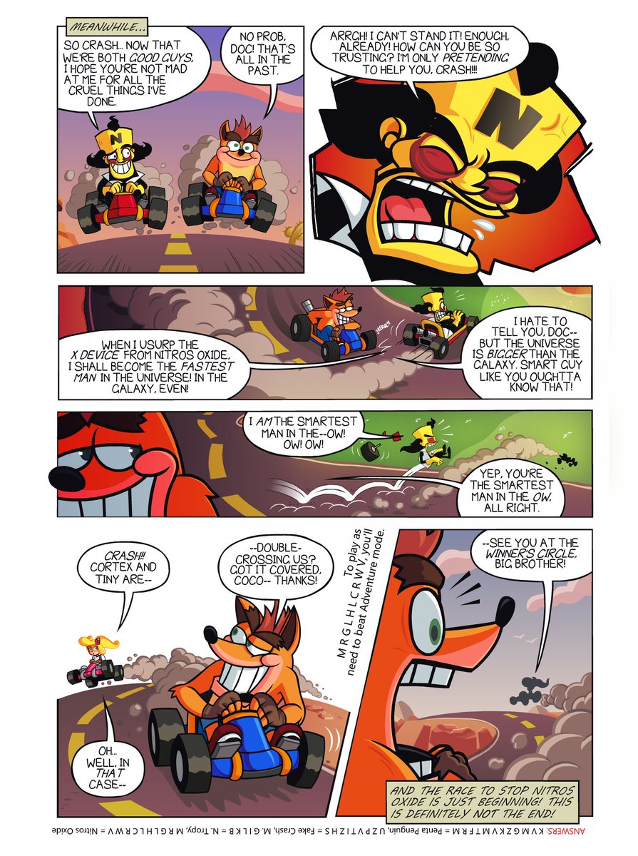 It's the one year anniversary of CTR Nitro-Fueled! To celebrate, I decided to "remaster" an old mini comic that appeared in an issue of Disney Adventures used to promote the original CTR, known as TURBO TIME. Enjoy!
#CrashBandicoot #CTRNitroFueled 