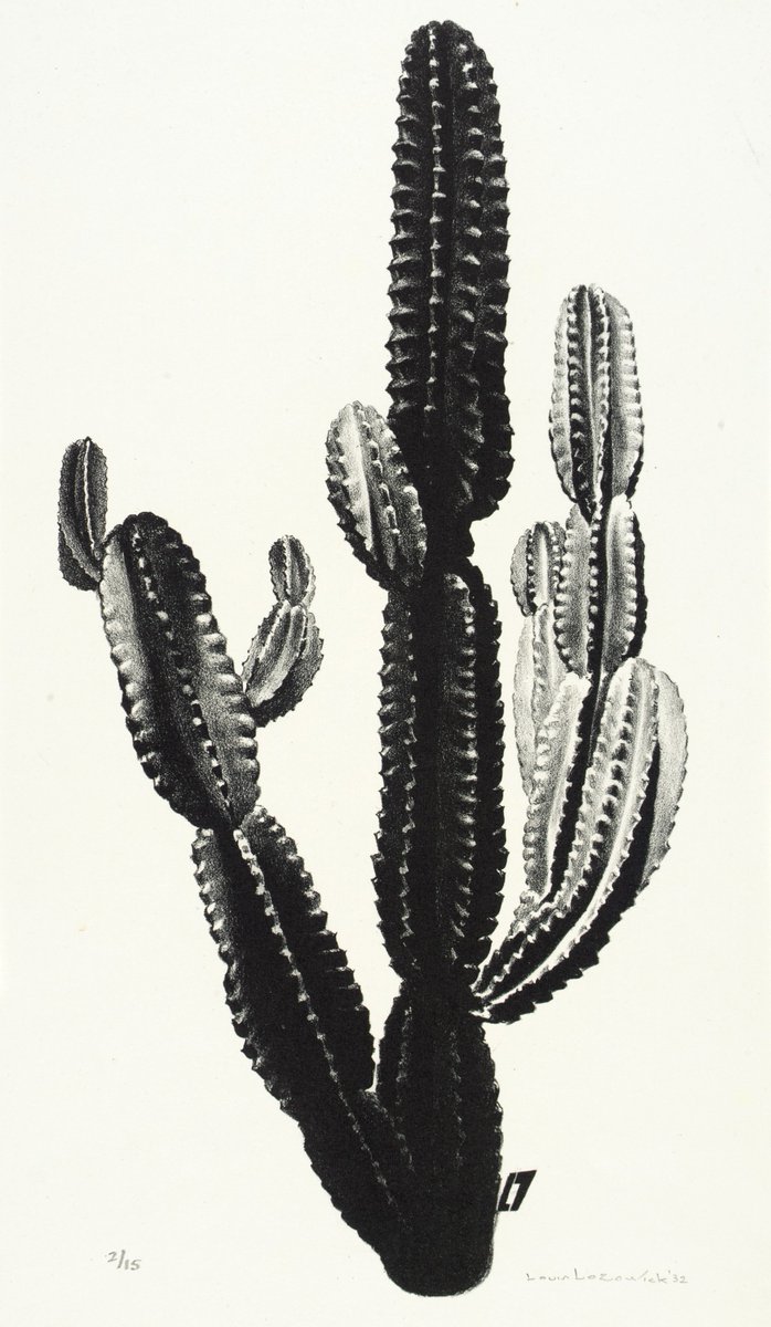 'Self-portrait' (1930) + 'Cactus' (1932) by Louis Lozowick