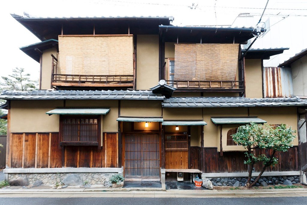 2b. In Japan, starting in the Edo/Tokugawa period (1603-1868), multi-storied Machiya (townhouse) houses became common in large cities. The ground floor was used as a shop space.As stated before, Japanese houses were made of wood as they withstood earthquakes better.