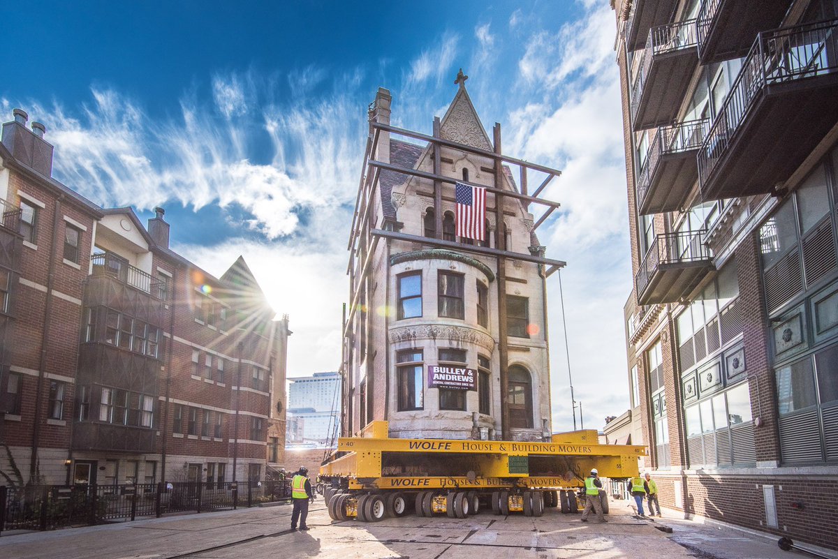 In 1888, at the age of 71, Chicago widow Harriet F. Rees commissioned architects Henry Ives Cobb and Charles Sumner Frost to design a new home for her. More than 125 years later, the Romanesque mansion was moved across and up South Prairie Avenue. bit.ly/3fwAA8t