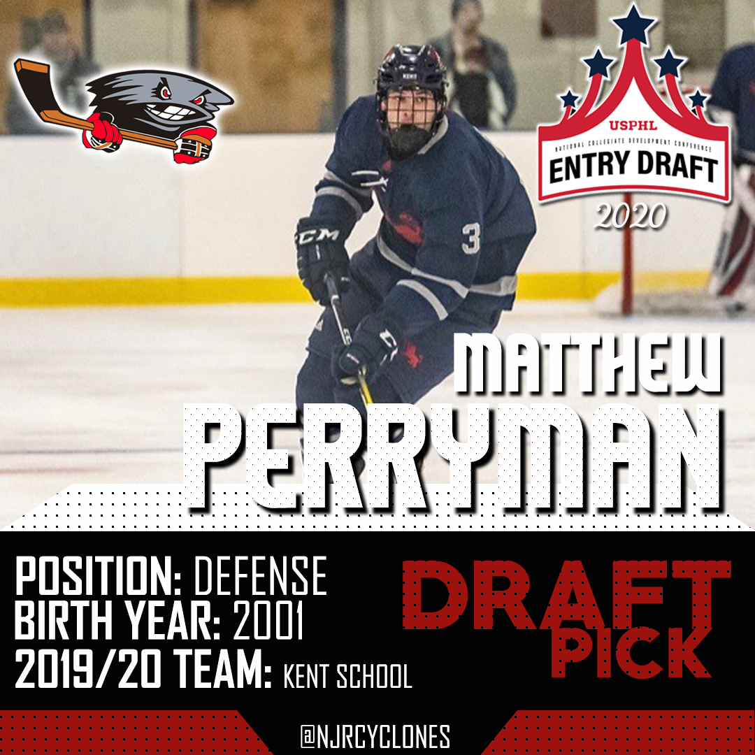 Defenseman Matthew Perryman split last season between the Kent School (USHS-Prep) and the Springfield Rifles U18. Last week, we welcomed Matthews to the Cyclones family via the 2020 <a href="/USPHL/">USPHL</a> NCDC Entry Draft. 

PROFILE: site61.goalline.ca/news.php?news_…
