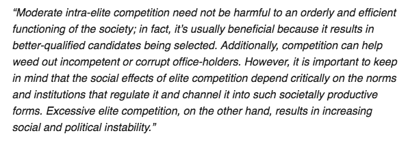 Some competition is healthy. But vicious competition leads to the unraveling of social norms  http://peterturchin.com/cliodynamica/intra-elite-competition-a-key-concept-for-understanding-the-dynamics-of-complex-societies/