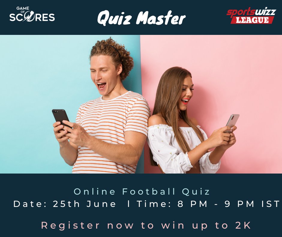 SportWizzleague's tweet photo. Have you registered yet?Take the quiz &amp; make some money while you do what you really love.Register today, participate in the Quiz &amp; Stand a chance to win upto 2k!!!Date: 25th June Time: 8 PM - 9 PM ISTClick on this link to Register: https://t.co/Eum7qxqdi4 https://t.co/3pOsnfpEoh
