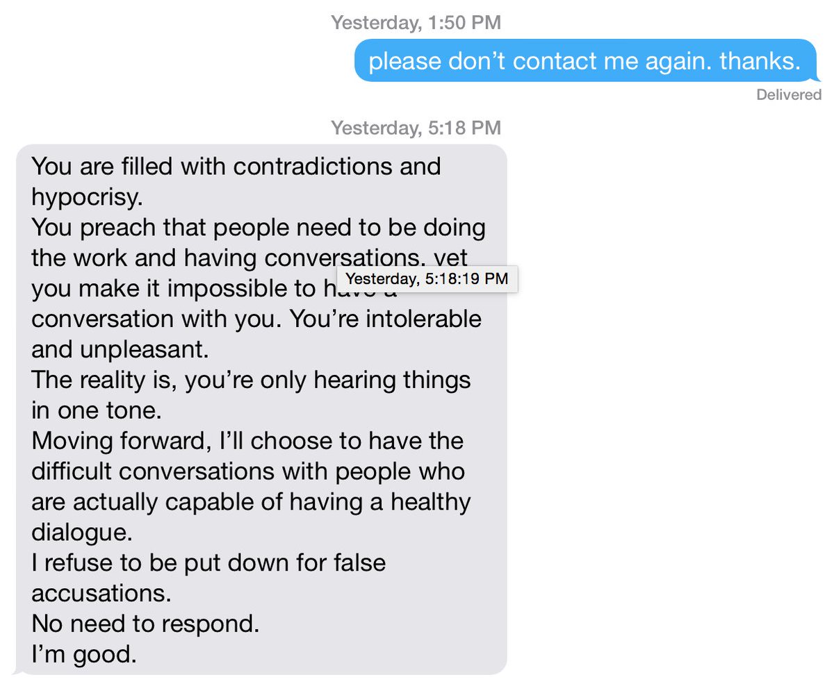 the people who are meant to be in your life will respect the boundaries you've set for yourself. if not, that's just proving that the boundary was needed and that person does not deserve access to you. more thoughts on boundaries and tone policing here:  https://www.instagram.com/tv/CBoaV-3JhaC/?utm_source=ig_web_copy_link