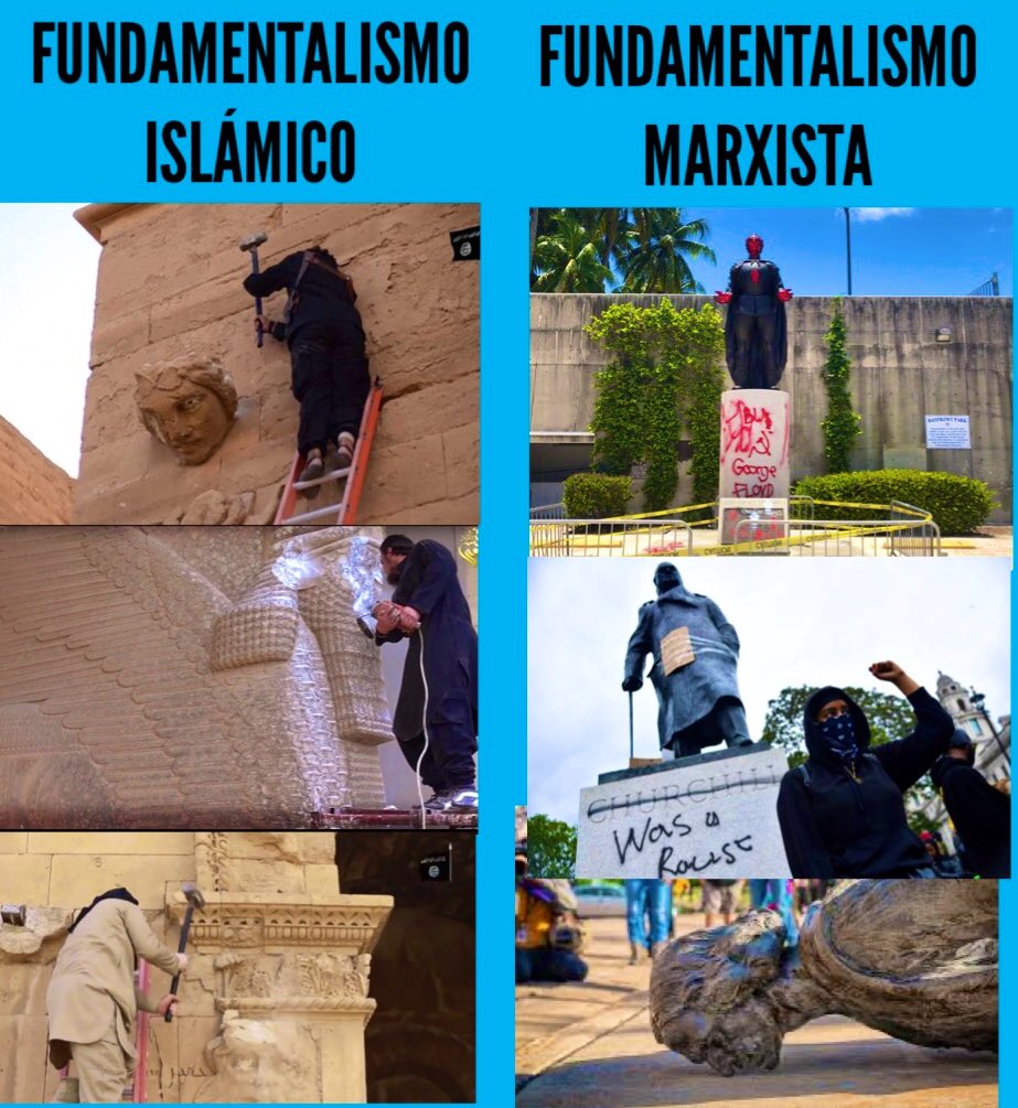 42.- ¿Qué diferencia existe entre un fundamentalista marxista y un fundamentalista islámico? NINGUNA: una secta destruye la cutura en nombre de Mahoma y la otra en nombre de Marx, pero fundamentalmente son LA MISMA ABOMINACIÓN. 