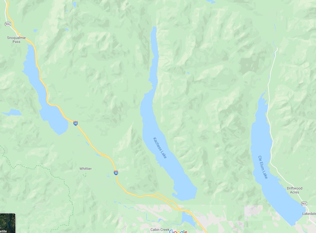 The Yakima Valley is really quite pretty. It's a big producer of fruit/vegetables too -- though only thanks to a Bureau of Rec irrigation scheme, fed primarily by these three lakes