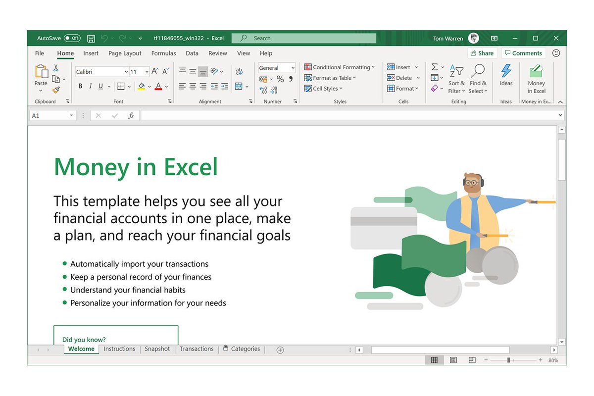 verge's tweet image. Microsoft can now import your banking activity into Excel trib.al/YJIuJNc