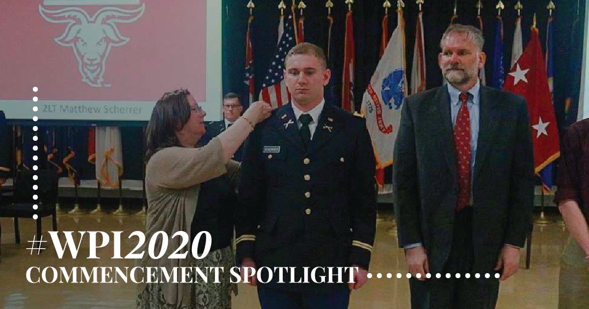 WPI ROTC cadets commissioned as officers in the U.S. Army and Air Force going into pilot training, cyber security, and training programs for engineers and infantry. #WPI2020 wpi.today/TW-ROTC