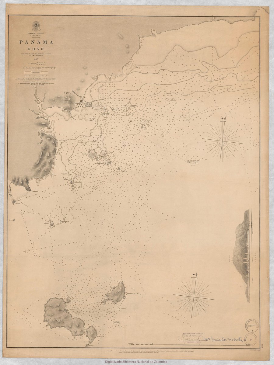 BibliotecaNalCo's tweet image. En 1838 Belcher presentó a las autoridades navales británicas distintas alternativas para la construcción de un canal interoceánico en Centroamérica.
Consulta más en nuestra #MapotecaDigital: bit.ly/2MJyNQM