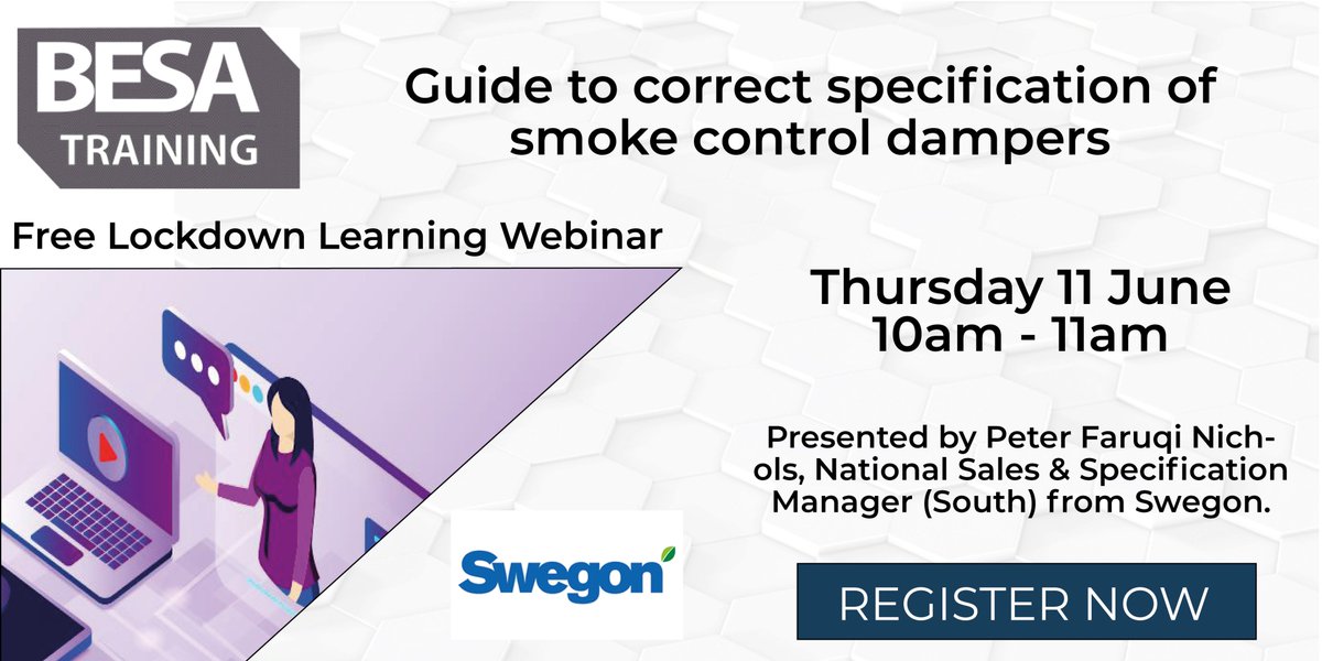 Register now for this week's free Lockdown Learning Webinar from BESA Training bit.ly/3cGxay9
@BESA_ScotNI <a href="/HandVGKC/">Heating & Vent</a> <a href="/HelenYeulet/">Helen Yeulet</a> #buildingservices