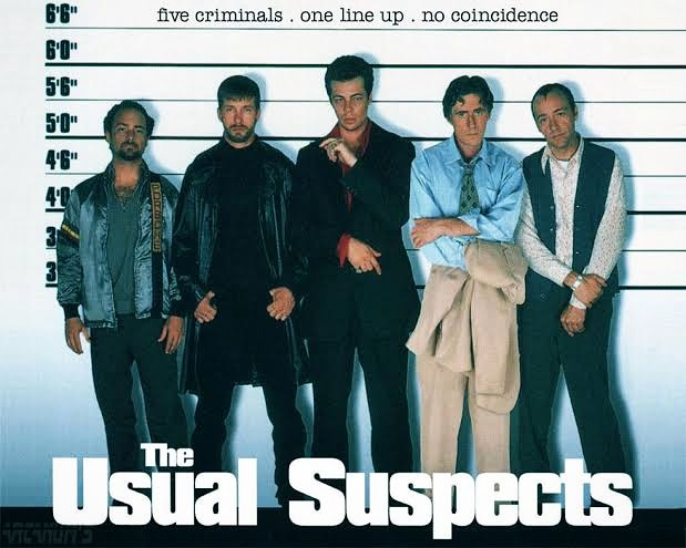 #TheUsualSuspects
1995 - #Thriller/#Mystery 
#IMDb - 8.5/10
Directed by: #BryanSinger
Written by: #ChristopherMcQuarrie
Starring: #StephenBaldwin #GabrielByrne #ChazzPalminteri #KevinPollak #PetePostlethwaite #KevinSpacey #SuzyAmis 
🎶: #JohnOttman
📽️: #NewtonThomasSigel
#movie