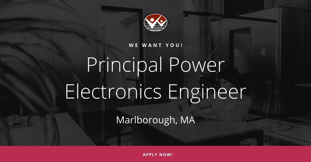 THEPRAGROUP's tweet image. Hiring for a Principal Power Electronics Engineer in
Marlborough, MA.

Apply here: bit.ly/30ntq1J

#prausa
#powerelectronicsengineer
#newjobalert
#massachusettsjobs