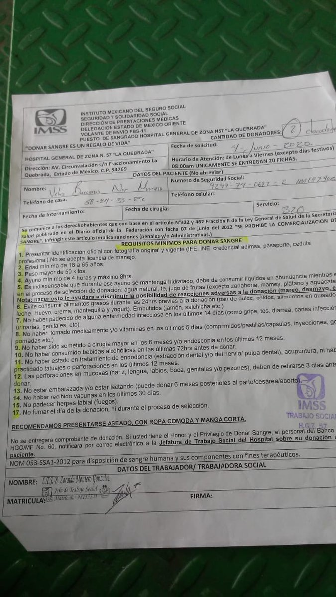necesito de su ayuda ,es para mi hermano necesitamos donadores de sangre ,el esta el la clínica 72 en la Quebrada, tultitlan,cama 323,medicina interna ,quien pueda ayudarme de ante mano gracias y Dios los bendiga <a href="/diecito/">El mundial y yo (Diecito)⚽️💙</a> <a href="/frayhuarache/">EL FRAY</a> <a href="/Joregtein/">joregtein</a> <a href="/saenz_geo/">𝕏 () HBTO™💙 🚂 Azul de 💙🏟️⚽🏆</a>
