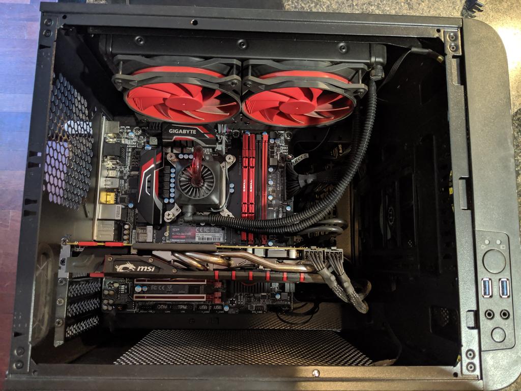 Cptn_Crit's tweet photo. First time upgrading my GPU. The transplant was a success. All of us were happy with how well the surgery went. #PCMR https://t.co/If4M457Tc4